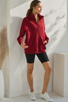 Women's Ultra Soft Funnel Neck Full Zip Jacket style 5