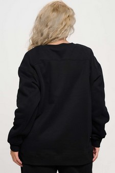 Women's Cozy Fleece Oversized Sweatshirt style 2