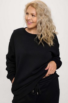 Women's Cozy Fleece Oversized Sweatshirt style 4