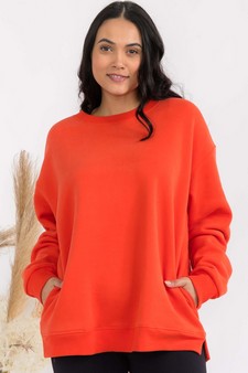 Women's Cozy Fleece Oversized Sweatshirt style 4
