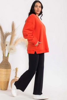 Women's Cozy Fleece Oversized Sweatshirt style 5