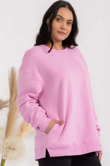 Women's Cozy Fleece Oversized Sweatshirt style 4