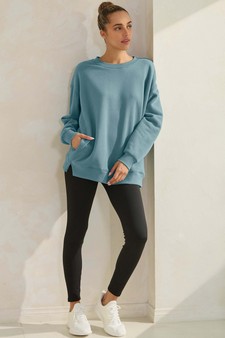Women's Cozy Fleece Oversized Sweatshirt style 5