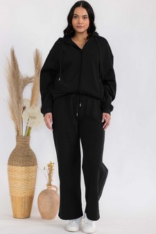Women's Cozy Fleece Zip Hoodie Sweatpants set style 3