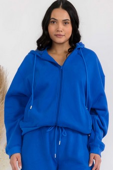 Women's Cozy Fleece Front Zip Hoodie style 4