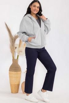 Women's Cozy Fleece Front Zip Hoodie style 5