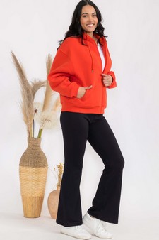 Women's Cozy Fleece Front Zip Hoodie style 5