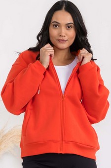 Women's Cozy Fleece Front Zip Hoodie