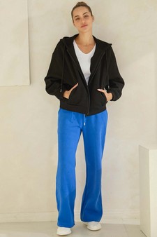 Women's Cozy Fleece Front Zip Hoodie style 5