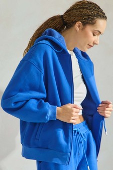 Women's Cozy Fleece Front Zip Hoodie style 3
