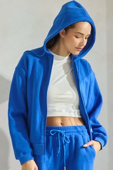 Women's Cozy Fleece Front Zip Hoodie style 4
