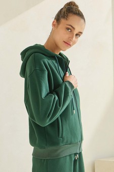 Women's Cozy Fleece Front Zip Hoodie style 3