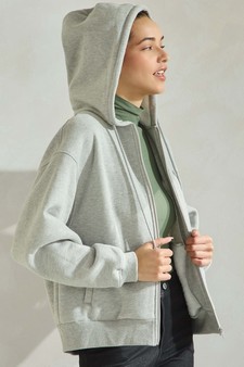 Women's Cozy Fleece Front Zip Hoodie style 3
