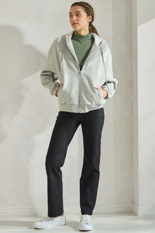 Women's Cozy Fleece Front Zip Hoodie style 5