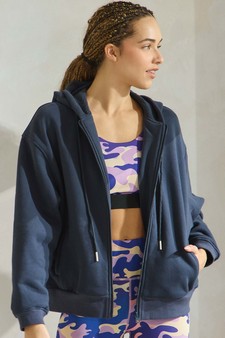 Women's Cozy Fleece Front Zip Hoodie style 4