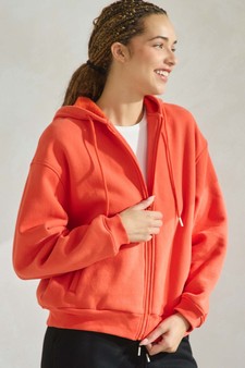 Women's Cozy Fleece Front Zip Hoodie style 4