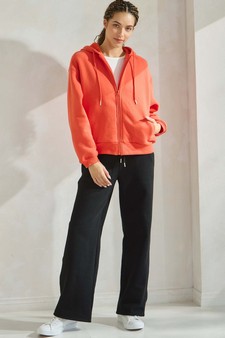 Women's Cozy Fleece Front Zip Hoodie style 5