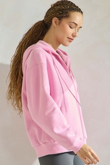 Women's Cozy Fleece Front Zip Hoodie style 3