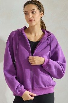 Women's Cozy Fleece Front Zip Hoodie
