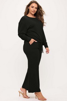Women's Peach Skin Tie hem Top and Bottom Set