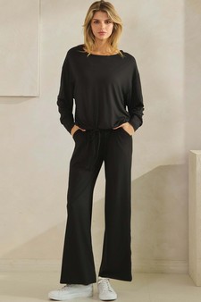 ETA 08/25/25 -  Women's Peach Skin Tie hem Top and Bottom Set style 5