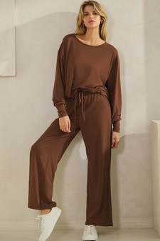 ETA 08/29/25 -  Women's Peach Skin Long Sleeve Tie Hem Top style 5
