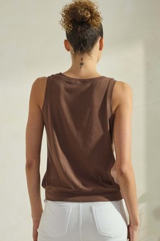 Women's Ribbed Crew Neck Loose Fit Tank style 2
