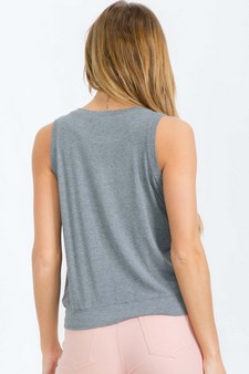 Women's Ribbed Crew Neck Loose Fit Tank style 2