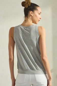 Women's Ribbed Crew Neck Loose Fit Tank style 2