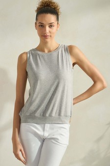 Women's Ribbed Crew Neck Loose Fit Tank style 4