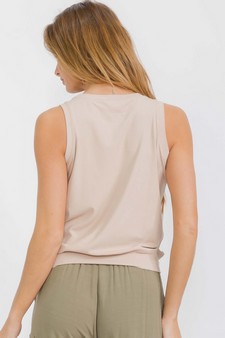 Women's Ribbed Crew Neck Loose Fit Tank style 2