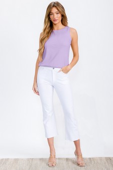 ETA 04/02/26 - Women's LuxeAir Ribbed Crew Neck Loose Fit Tank style 5