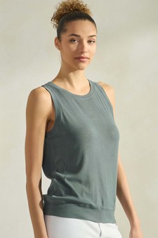 Women's Ribbed Crew Neck Loose Fit Tank style 3