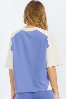 Women's Two Tone Sofie Soft Short Sleeve Top style 2