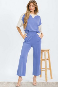 Women's Two Tone Sofie Soft Short Sleeve Top style 5