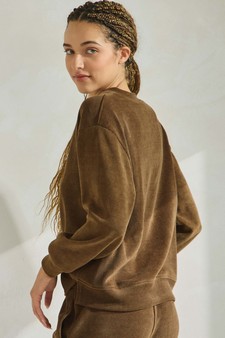 Women's V Neck Corduroy Long Sleeve Top style 2
