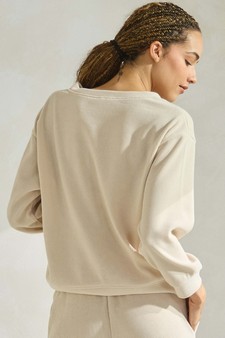 Women's V Neck Corduroy Long Sleeve Top style 2