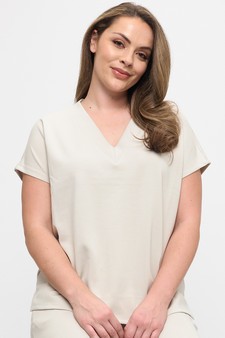 Women's V-Neck Short Sleeve Thin Modal Scuba Top
