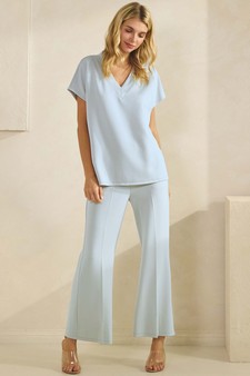 ETA 01/01/26 - Women's V-Neck Short Sleeve Thin Modal Scuba Top style 2