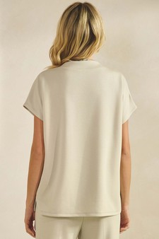 ETA 01/01/26 - Women's V-Neck Short Sleeve Thin Modal Scuba Top style 2