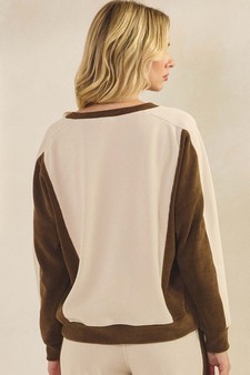Women's Relaxed Colorblock Corduroy Pullover style 2