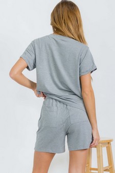 Women's Everyday French Terry Set with Tee and Pocket Shorts style 2