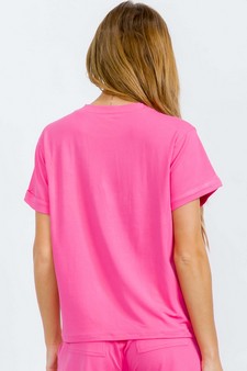 Women's Everyday French Terry Tee with Rolled Sleeves style 2