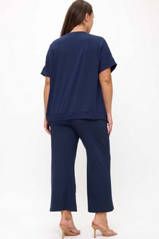Women's Effortlessly Relaxed Fit UltraSoft Top and Cropped Pants Set style 2