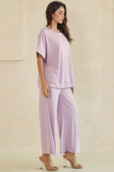 Women's Effortlessly Relaxed Fit UltraSoft Top and Cropped Pants Set style 3
