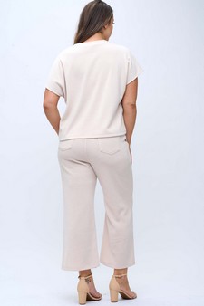 Women’s Corduroy Short Sleeve Top & Cropped Pant Set style 2