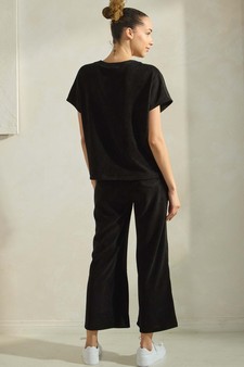 Women’s Corduroy Short Sleeve Top & Cropped Pant Set style 2