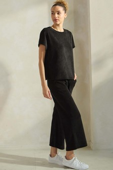 Women’s Corduroy Short Sleeve Top & Cropped Pant Set style 3