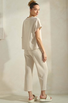 Women’s Corduroy Short Sleeve Top & Cropped Pant Set style 2