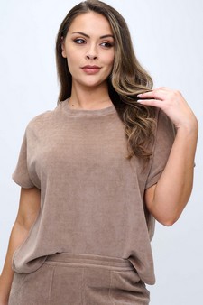 Women’s Corduroy Short Sleeve Top style 4